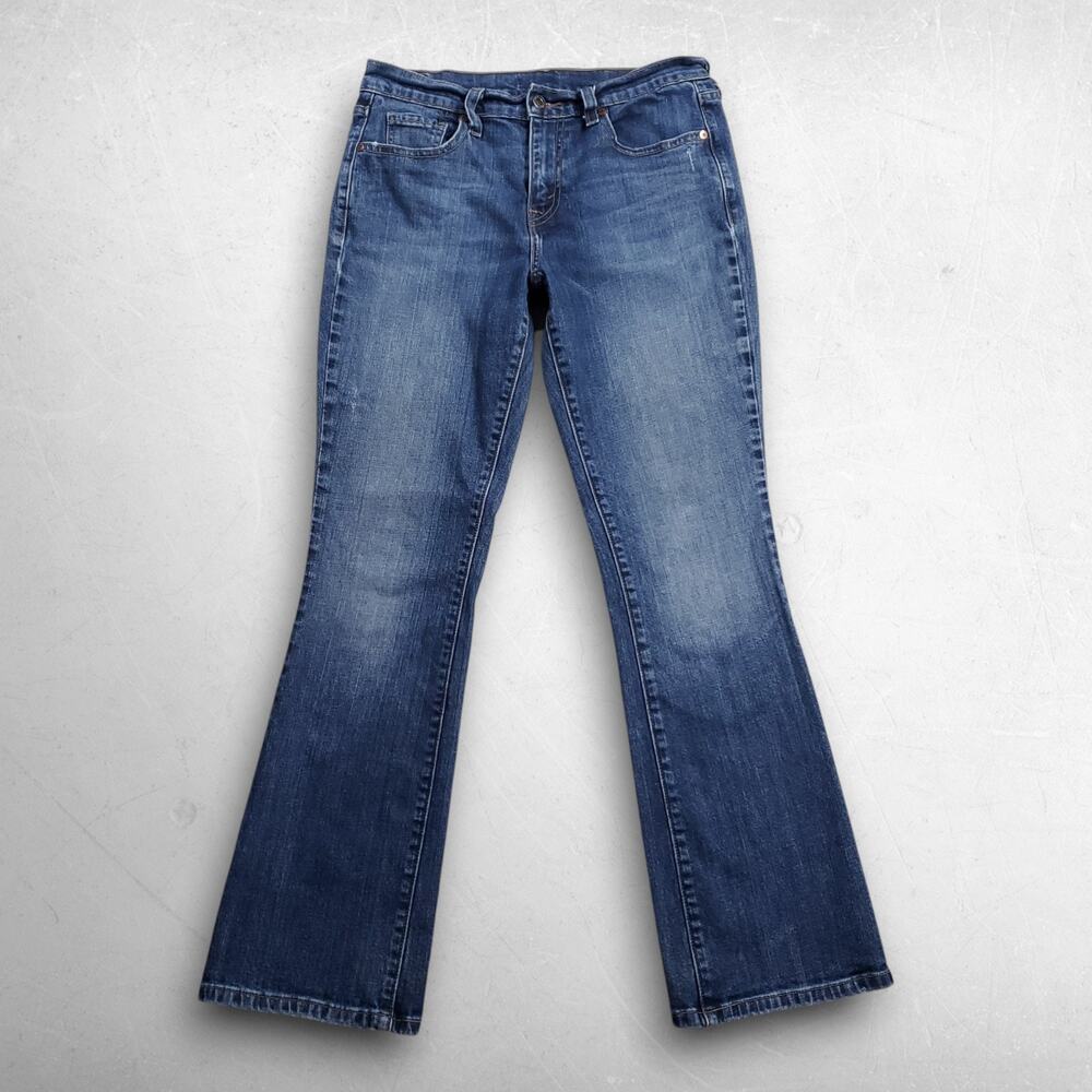 Levis 515 Bootcut Jeans Womens 29 Medium Blue‎ Stretch Distressed Western Y2K